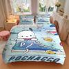 3pcs Pochacco's Adventure Printed Quilt Set Soft and Comfortable Quilt Cover for Bedroom, Guest Room Bedding Set  S073