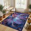 Dragon Phoenix Theme Crystal Velvet Rug Personalized Custom Name Text Soft Floor Mat Home Decor