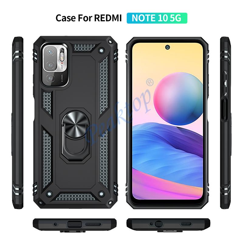 Dual Layer Magnetic Ring Armor Case for Xiaomi Redmi Note 10T 5G Note10T Red Mi Note 10 Pro 10S POCO X3 NFC F3 M3 Pro Cover
