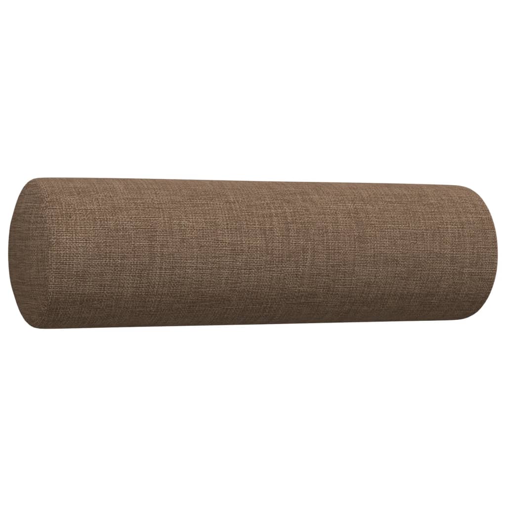 3-Cz. Sofa Set with Footrest and Cushions, Brown, Fabric