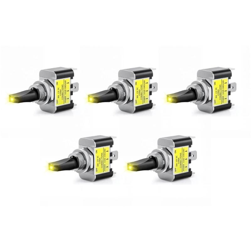 Easy Installs Rocker Switches LED Indicator 30A Heavy Duty Waterproof Dustproof Designs Controller for Car Modifications