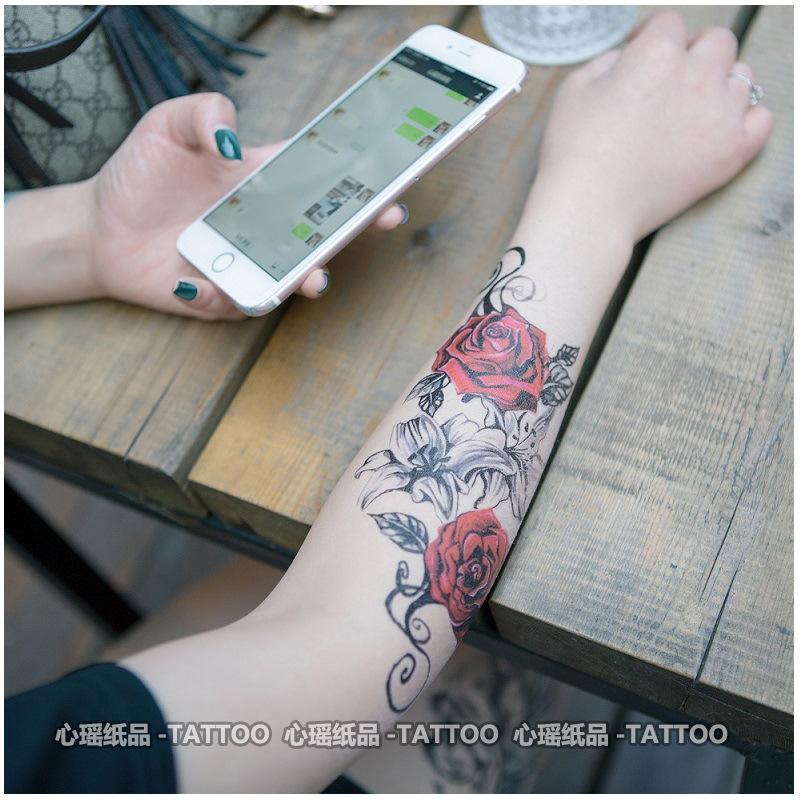 Set Tattoo Stickers 12 Water Transfer Tattoo Xqb Simulation Sexy Tattoo Rose Sticker