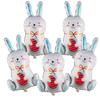 5pcs Easter Cute Rabbit Balloons White Bunny Shaped Balloons Happy Easter Foil Balloons for Easter Party Decors Kids Birthday