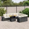 VidaXL Garden Lounge Set with Cushions 10 Pcs, Patio Sofas, Patio Furniture Set, Outdoor Furniture, Black 3272792