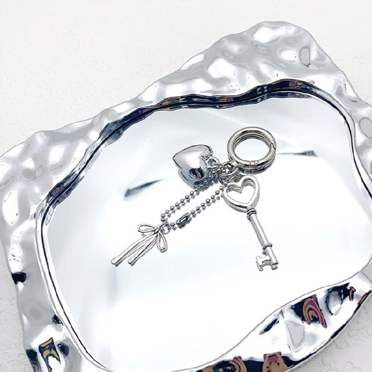 Love Keychain Heart Key Holder Love Key Pendant Metal Key Adornment Stylish Key Jewelry Alloy Texturte for Couples