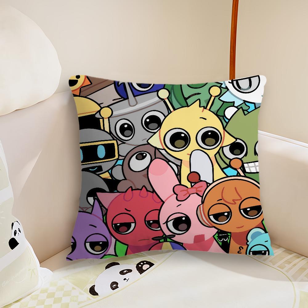 SSprunki IIncredibox yastık kılıfı Yastık Kılıfı Peluş Kumaş Yumuşak Çift Taraflı Baskı Kanepe Yastık Kılıfı Atkı Yastık Kılıfları