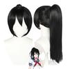 Black Straight Long Ponytail Wig (Women's) Halloween Party Game: “Yandere Simulator” Aishi Ayano Cosplay