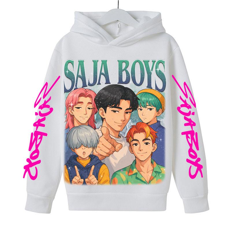 Movie New Kids K-Pop Demon Hunters Hooded Tops Toddler Girl Clothes KPop Demon Hunters Hoodie Girls Fashion Casual Sweatshirt