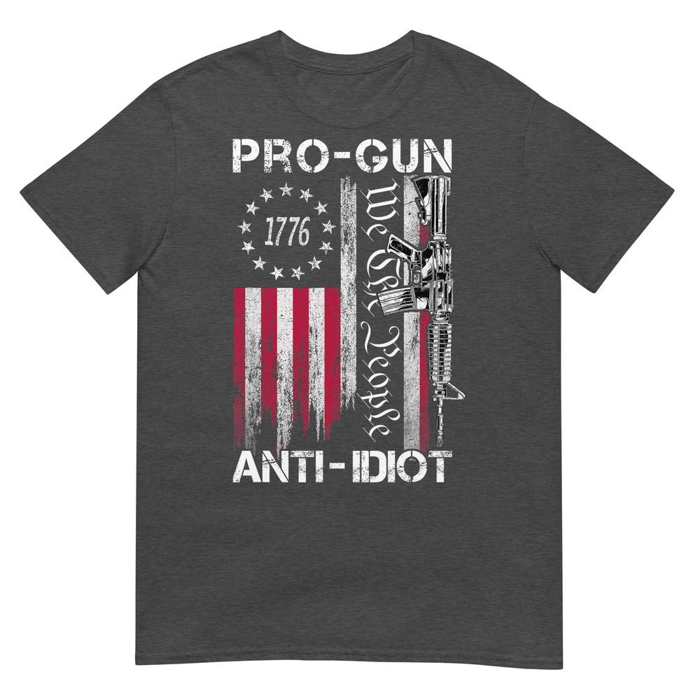 Pro Gun Anti Idiot Shirt Vintage Usa Flag 2nd Aunisexdunisext Tshirt
