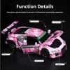 1/32 Scale Sport R8 LMS CUP Alloy Metal Vehicles Die Cast Toy Vehicles Sound and Light Collection Childrens Birthday Toy Gifts