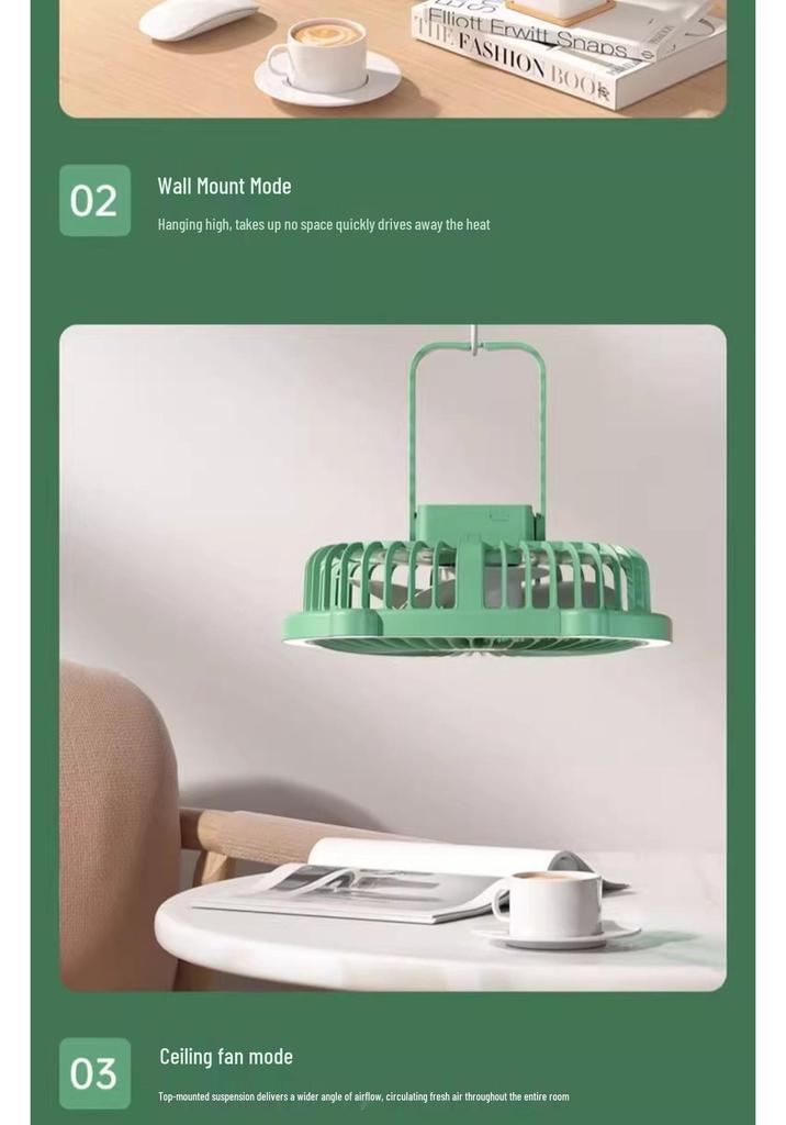 Silent Wall-Mounted Portable Fan for Kitchen and Bathroom