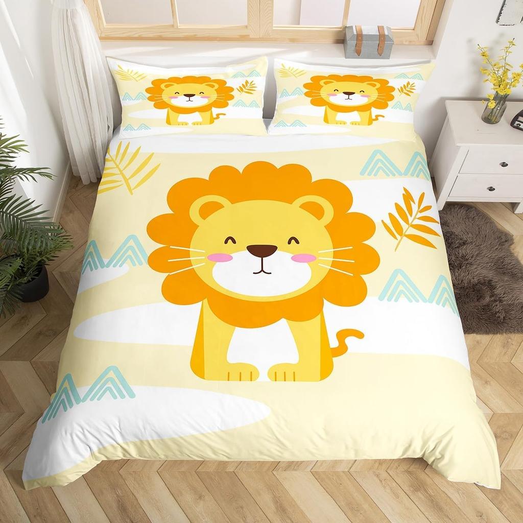 New Cute Farm Animals Duvet Cover King Size Cartoon Sheep Quilt Cover for Kids Boys Girls Teens Cute Animal Bed Set 3 Piece Set
