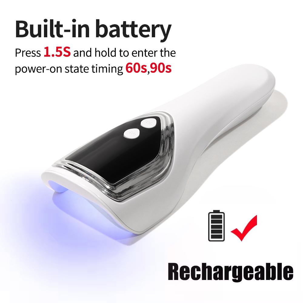 YIKOOLIN USB Rechargeable UV LED Nail Lamp Handheld Mini Manicure Light with 5 Lamp Beads for Quick Drying Gel Nail Polish