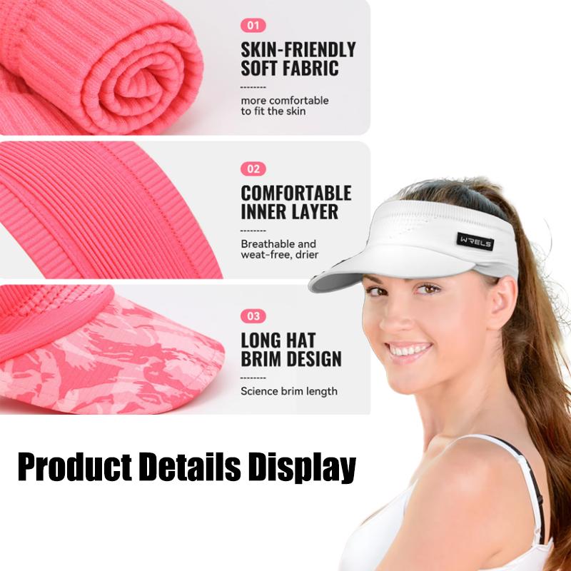WRELS Outdoor Sports Visor Caps Adjustable Visor UV Protection Top Empty Tennis Bicycle Anti-UV Empty Top Elastic Knitted Hat