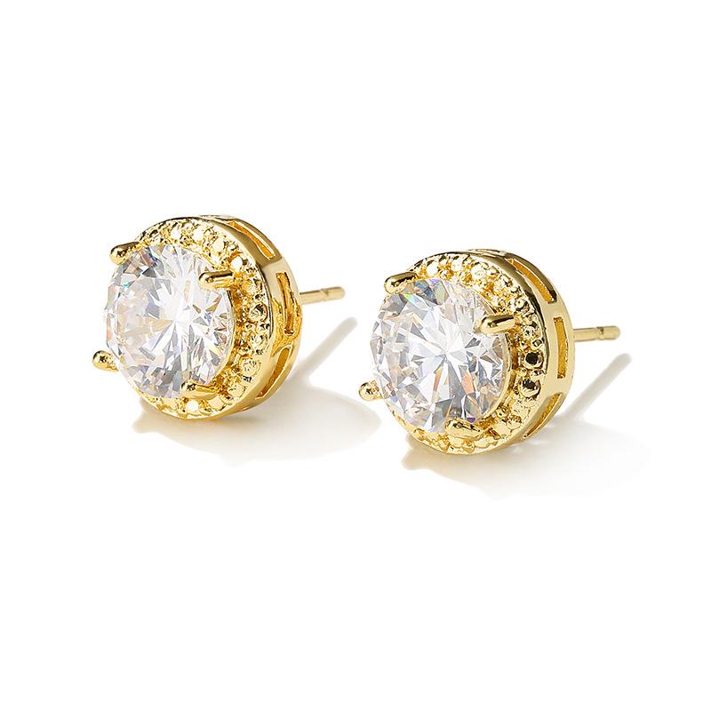 RAKOL Korean Style Geometric Zircon Stud Earrings