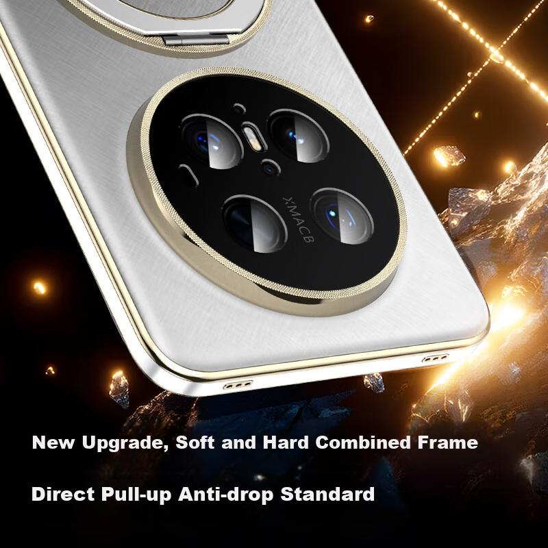 Rotating StandPremium Case for Huawei Mate70 Pro, Protective Cover for Mate70 Pro+, Full Protection Lens, Ultra-Thin Shockproof - Ink Black