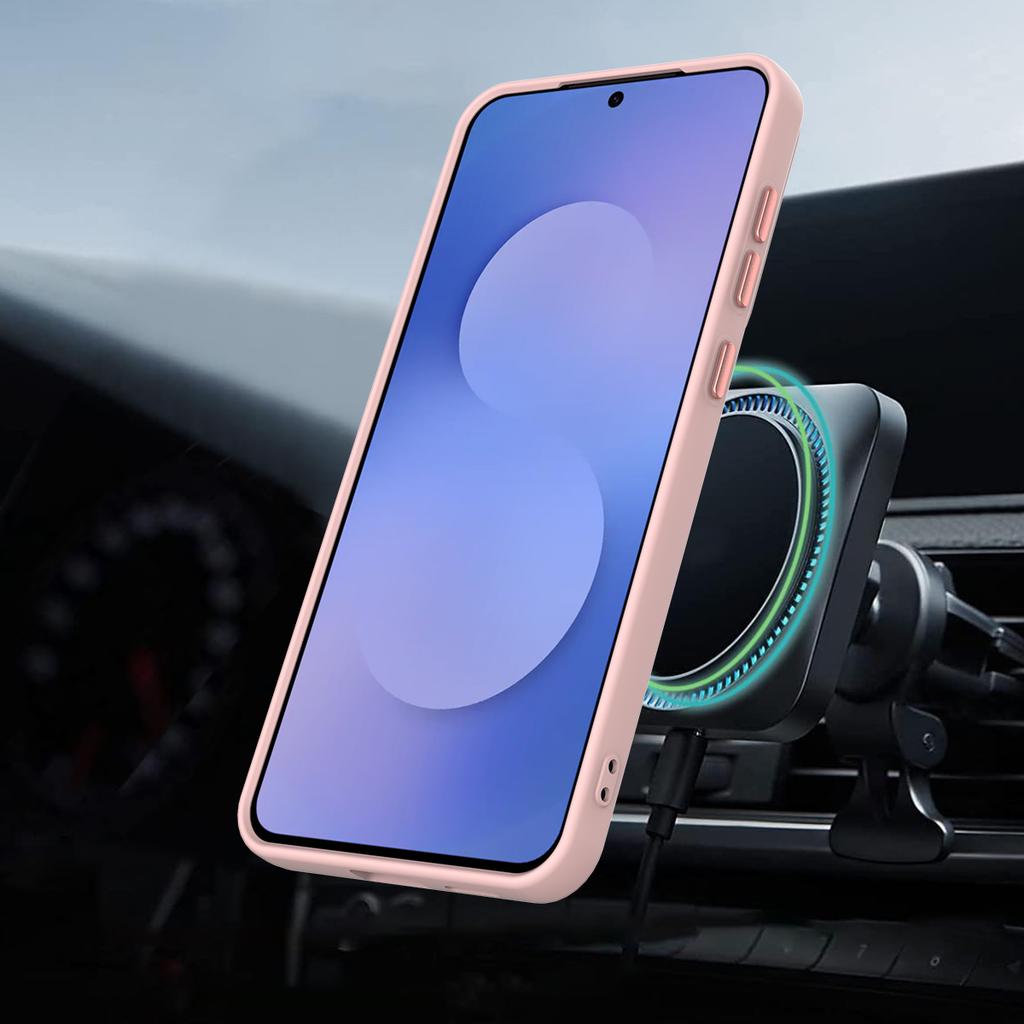 For Samsung Galaxy S25 FE Magnetic Case Rotating Ring Kickstand TPU + PC Back Cover