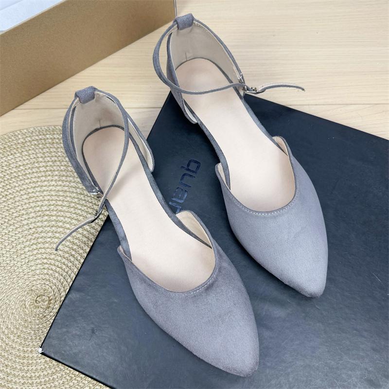 Fashion Flat Shoes for Women's Spring and Autumn Plus Size Pointed Sandals Women's 41-43 French Work Shoes Ladies Loafers Women