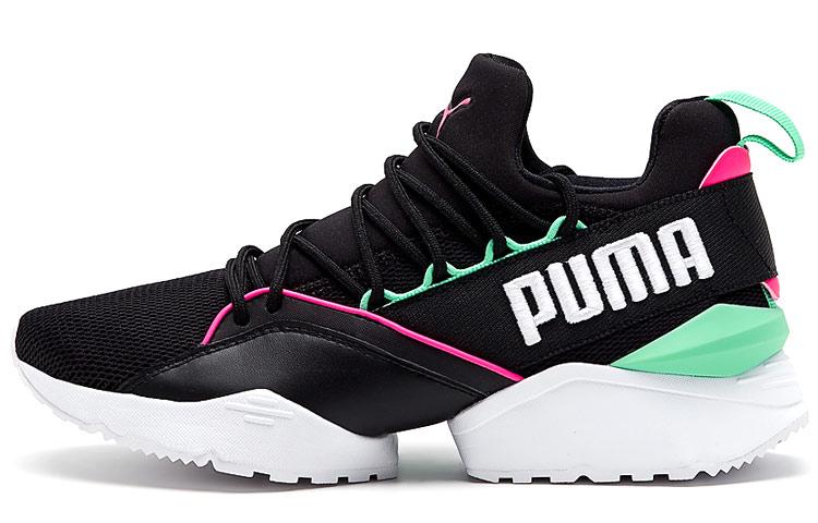 PUMA Muse Maia Street 1 Низкие Беговые Кроссовки Черный/Зеленый Женские 367355-01 35.5