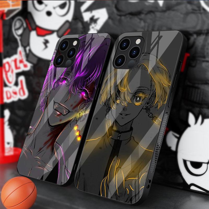 Tokyo Revengers Anime Glashülle für Apple iPhone 14 13 Pro 11 12 7 8 Plus SE 2022 XR X XS Max 6 6S gehärtete Telefonabdeckung