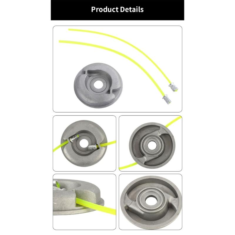 Aluminum Grass Trimmer Head with 4 Lines Brush Cutter Head Thread Cutting Line Head for Lawn Mower Accessories