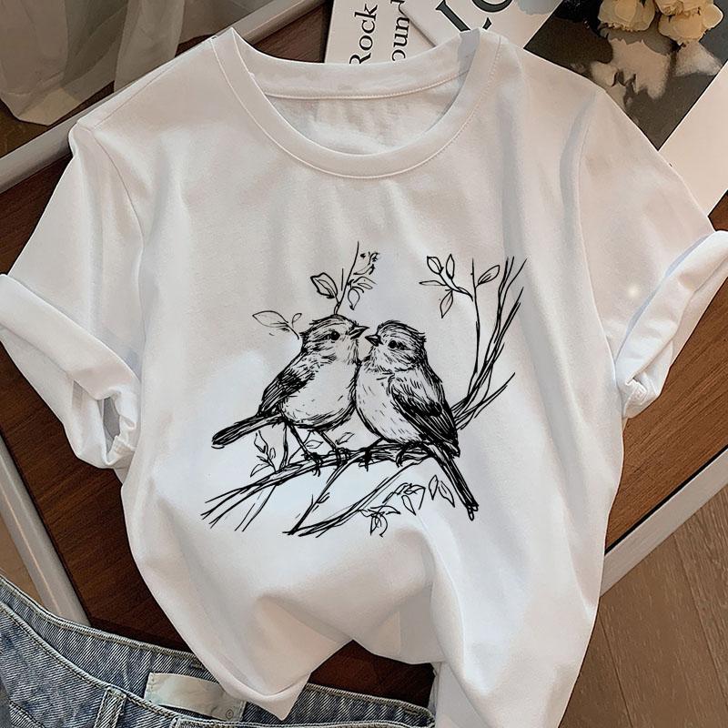 Chickadee Bird TShirt Funny Cute Bird T Shirt Nature Lover Tee Casual Summer Cotton Short Sleeve Round Neck Tees Clothes