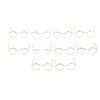 10Pcs Retro Mini Metal Round Doll Glasses Frame Lensless Miniature Eyewear Great For Plush Doll Decoration Accessories
