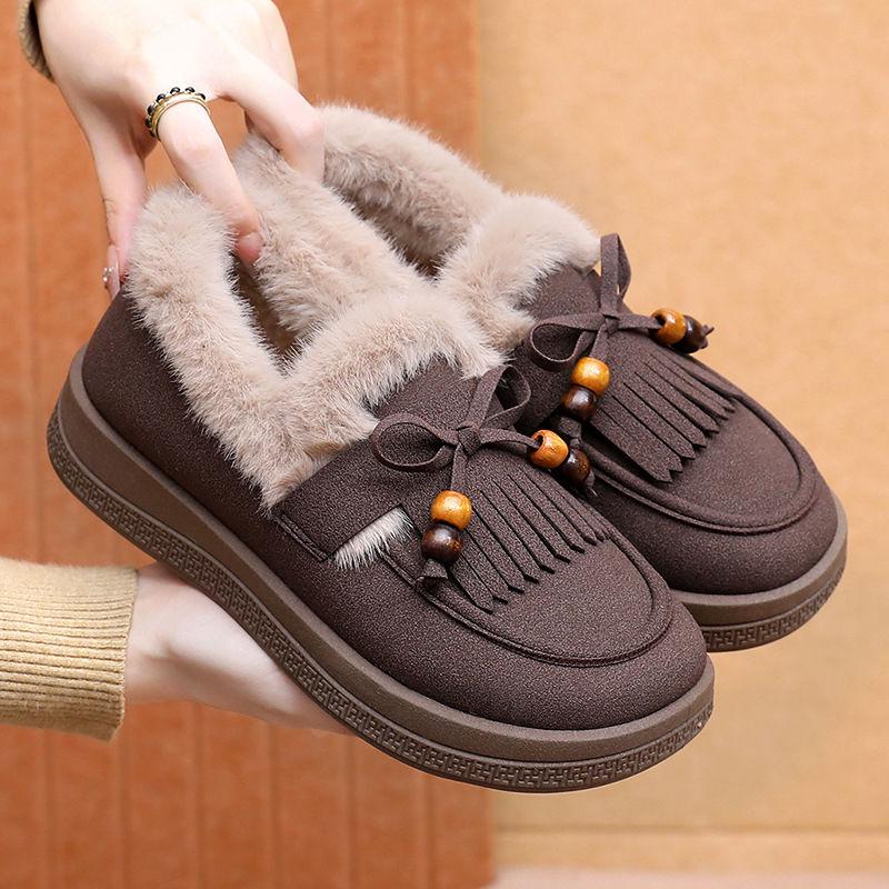 Birkenstock Women's Cotton Winter Loafers - Plus Velvet Warm Furry Casual Retro Shoes