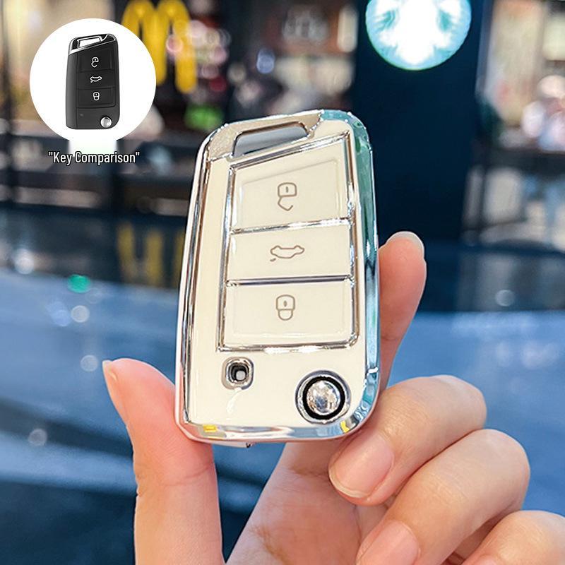

Suitable Volkswagen Key Case for Sagitar, Tiguan, Lavida, Bora, Tavendor, Polo, T-Cross, Golf - Unisex Shell Buckle Bag