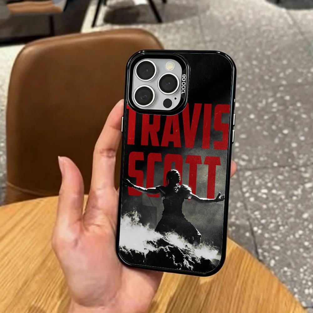 T-Travis S-ScottS Singer Phone Case For iPhone17,16,15,14,13,12,11 Plus,Pro Max Colored Silver Plated Inside Cover