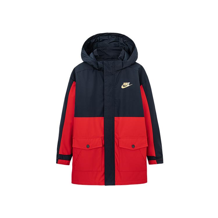 

Nike Модная хлопковая куртка с длинным рукавом на молнии в стиле колор-блок, детские куртки Academy-Red NY2312068GS-001 XL