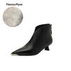 Fashion NEW Autumn/Winter Women Boots Pointed Toe Kitten Heel Shoes Genuine Leather Shoes for Women Elegant Ankle Boots Zip Modern Boots