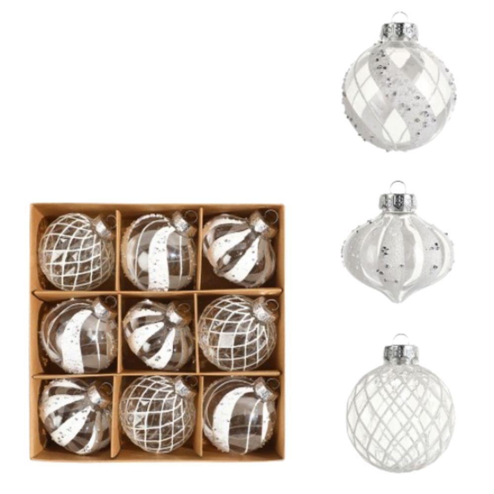

9 шт. прозрачных расписных новогодних шаров, набор пластиковых веселых рождественских елочных украшений для дома и Рождества