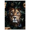 Flower Jungle Animal Lion Tiger Leopard Deer Abstract Wall Art Poster Grand Styel Canvas Painting Decoration Living Room Decor