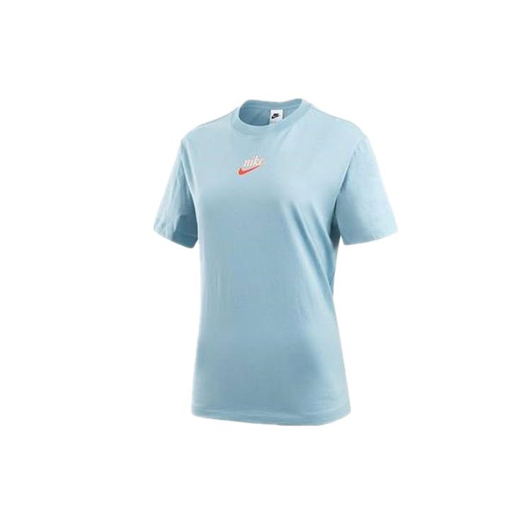 Nike Printed Logo Cartoon Pattern American Vintage Dopamine Crew Neck Short Sleeve T-Shirt Women T-Shirts Blue DV3204-494