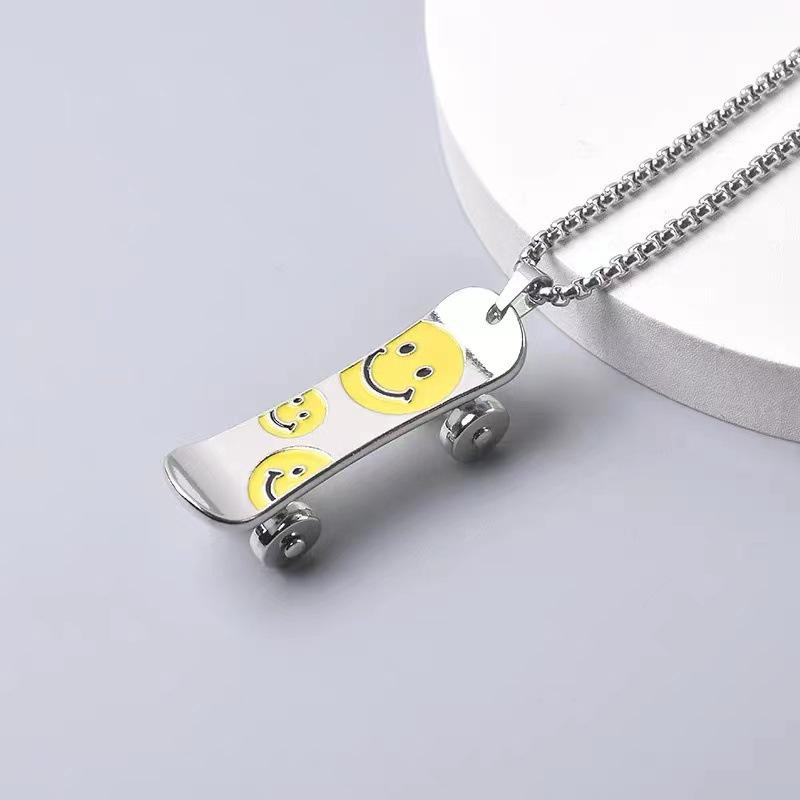 Collier Hip Hop en Acier Titane avec Pendentif Ours pour Hommes & Femmes, Chaîne Pull pour Automne/Hiver