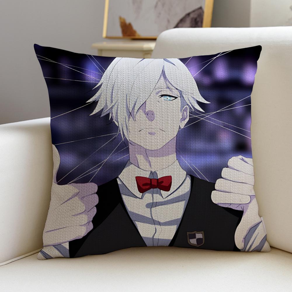 Mysterious DDeath ParadeS Cushion Cover Breathable and skinfriendly linen pillowcase square removable and washable cushion