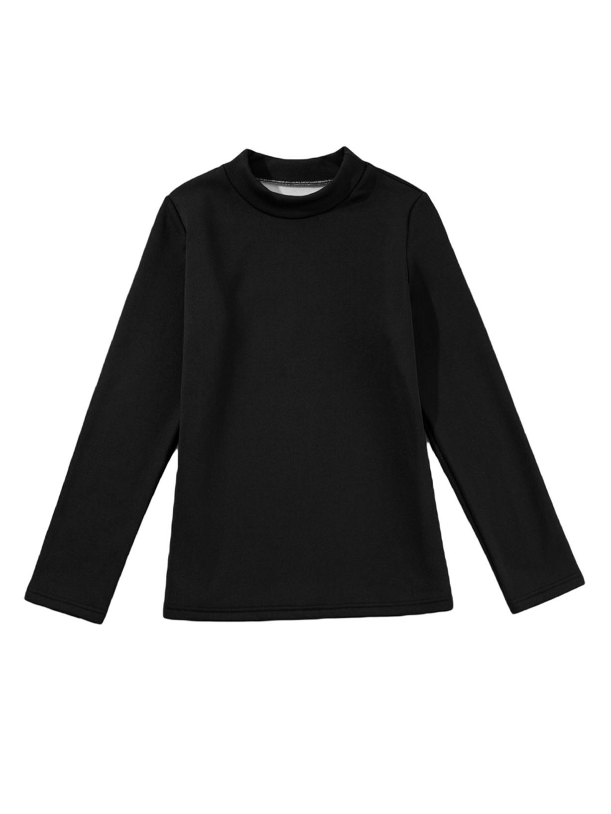 

Осенне-зимняя женская футболка с длинным рукавом и полувысоким воротником в европейском и американском стиле L чёрный