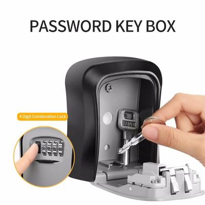 Wall-Mounted Portable Combination Lock Box with Resettable Code Secure Metal Key Storage for Outdoor, Apartment or Realtor Use Apartment Security Box