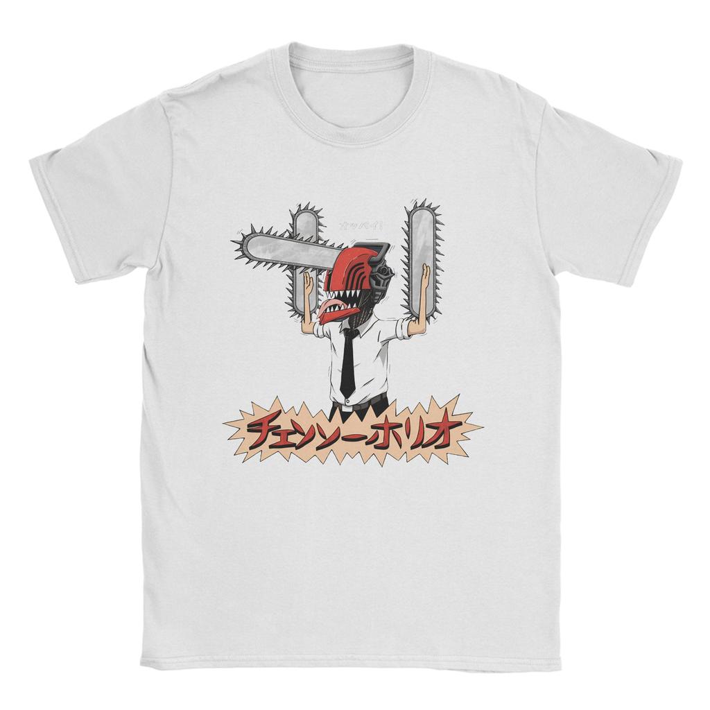 Chainsaw Men Funny Denji Men's T Shirts  Funny Tee Shirt Short Sleeve Round Neck T-Shirt Cotton Plus Size Tops