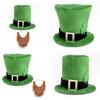 Elegante Cappello a Cilindro Verde Cappello in Stile Leprechaun con Fibbie Dorate Uniche Cappello Western a Tesa Larga per Abbigliamento Casual