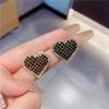S925 Silver Needle Heart Earrings: High-End Korean Fashion with Full Diamond Design for Women