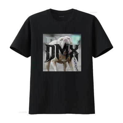 DMX Logo Hundeprint T-Shirt Ruff Ryders Stil Bloodline Design Trendig für Modefans Vintage gewaschenes Oberteil für den Alltag