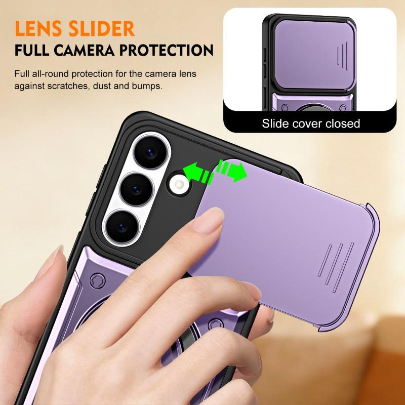 Lens Protector Ringand 360 Rotating Magnetic Bracket Kickstand Shockproof Case for Samsung Galaxy S26 Ultra S26 Plus Cover