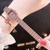 Women's Fashion Quartz Watch with Diamond-Inlaid Square Dial and Alloy Band.