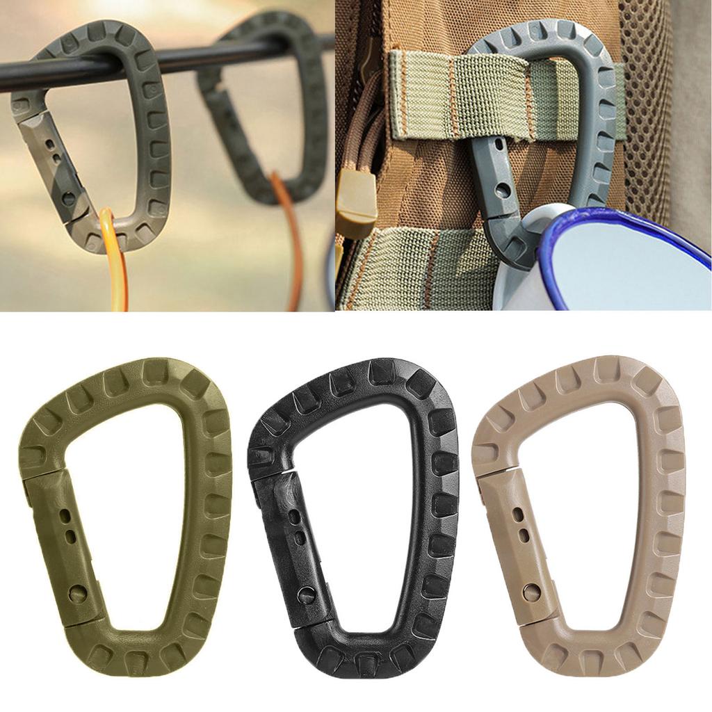 Tactically Carabiner Keychain D Rings Spring Snap Gear Clip Utility Hooks Backpack Hanging Buckle for Outdoor Travelling
