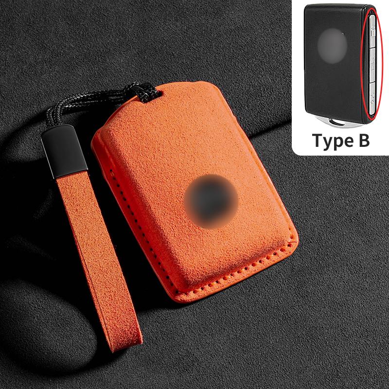 In-stock  Full-cover Suede Car Key Fob Case, Suitable for Volvo S60, S90, XC40, XC60, XC90 High Quality Keychain Accessory