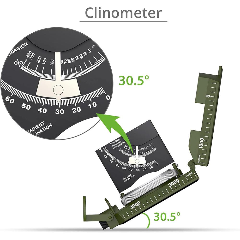 Mulitifunctional High Precision Outdoor Survival Military Compass Camping Waterproof Metal Featuring Fluorescent Geological Compass