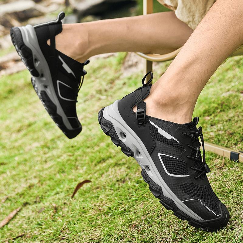Fashion Comfortable Slip-Resistant Outdoor Shoes Men's Breathable SneakersLightweight Men Walking Shoes New Mesh Lace-Up Casual Flats