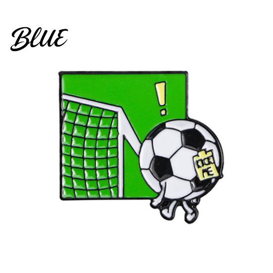 Denim Jacket Pin Enamel Brooch Zinc Alloy Texture Football Shape